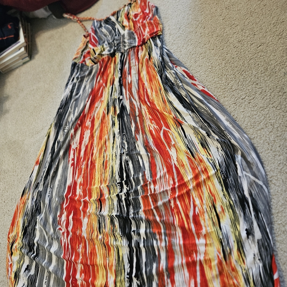 CHERRY KRAVE DRESS MULTICOLOR SZ M SLEEVELESS Used Condition Size Plus 1X.